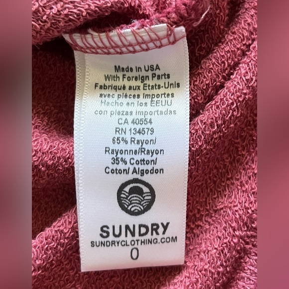 New Anthropologie Sundry “Loved” Mulberry Sweatshirt Top 0 XS 💕 Roomy like a M - Picture 3 of 4
